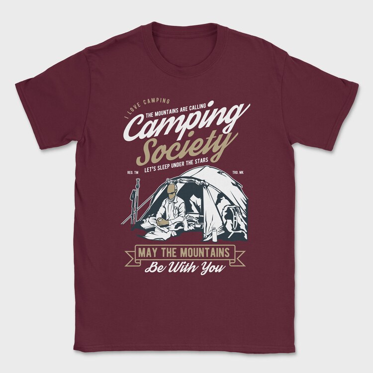 Camping Society, Tricou Barbati (Unisex)
