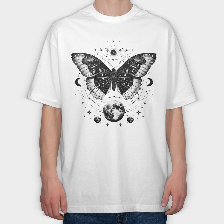 Butterfly Moon Stars, Tricou Oversize Barbati (Unisex)