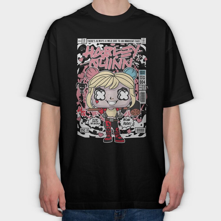 Harley Quinn Riot, Tricou Oversize Barbati (Unisex)