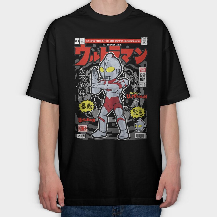 Ultraman Comic Drop, Tricou Oversize Barbati (Unisex)