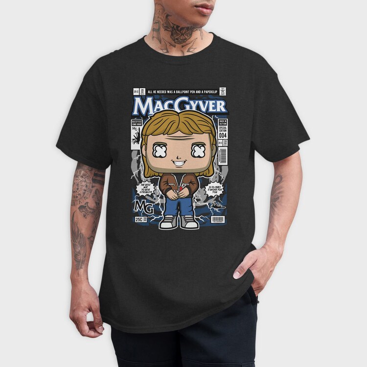 Macgyver Comic Pop, Tricou Barbati (Unisex)