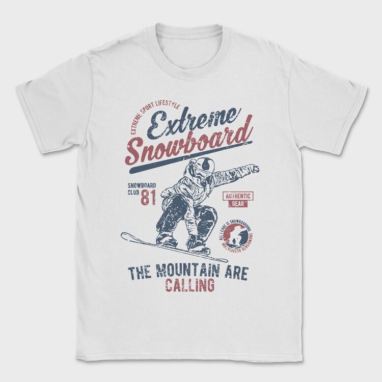 Extreme Snowboard, Tricou Barbati (Unisex)