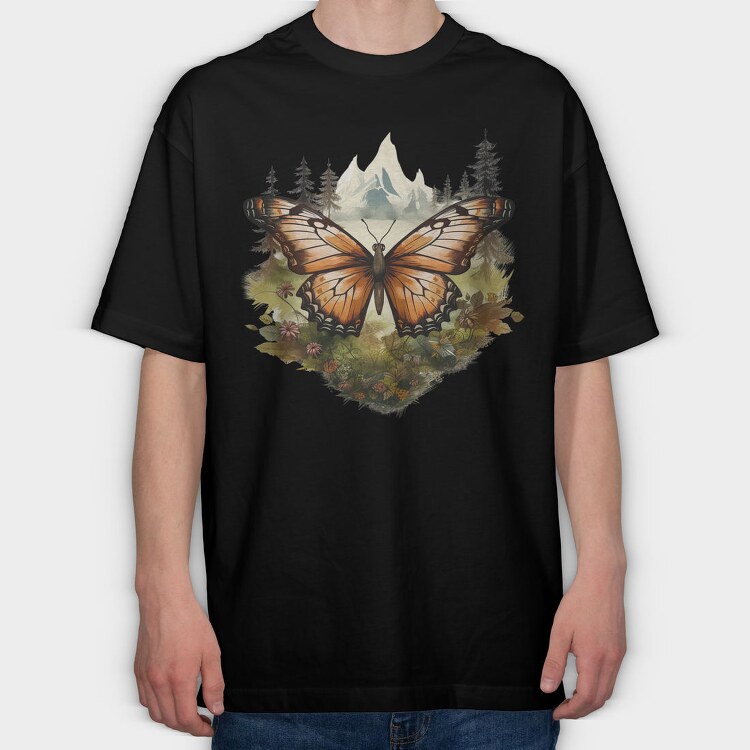 Butterfly Mountain Forest, Tricou Oversize Barbati (Unisex)