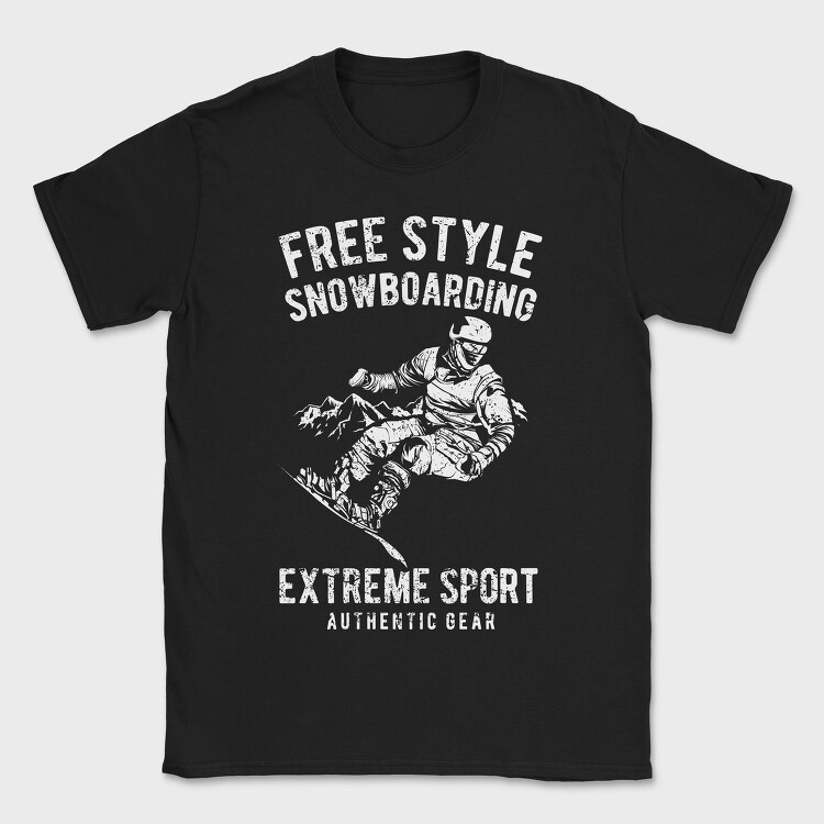Free Style Snowboarding, Tricou Barbati (Unisex)
