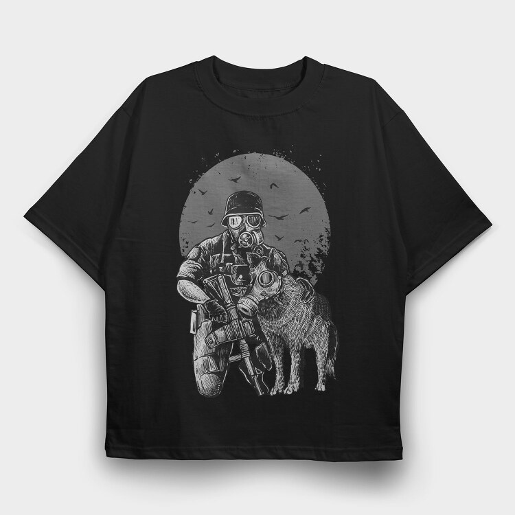 Gasmask, Tricou Oversize Barbati (Unisex)
