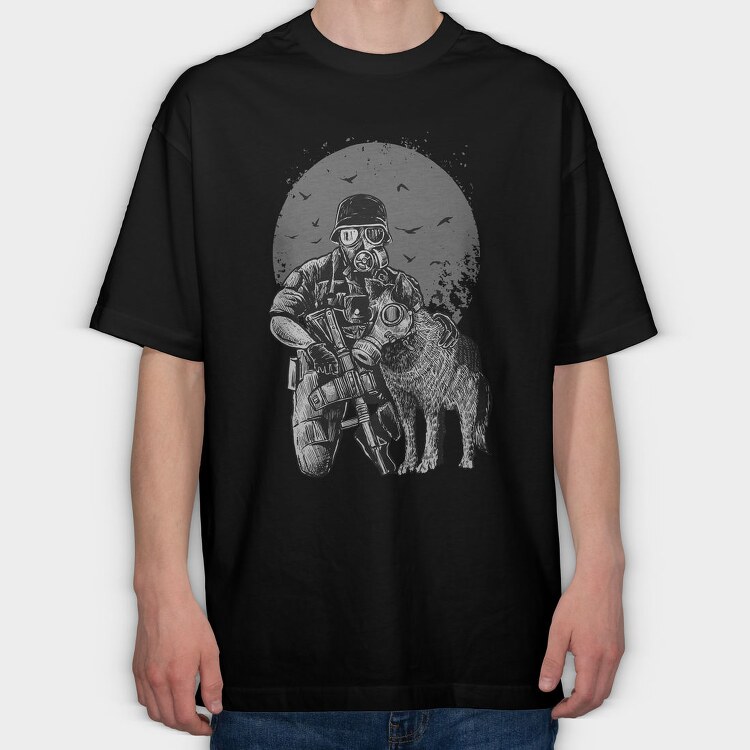 Gasmask, Tricou Oversize Barbati (Unisex)