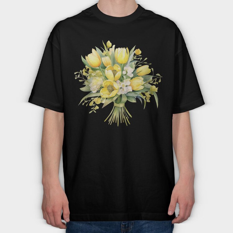 Butter Flower Bouquet, Tricou Oversize Barbati (Unisex)