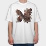 Brown Butterfly Floral, Tricou Oversize Barbati (Unisex)