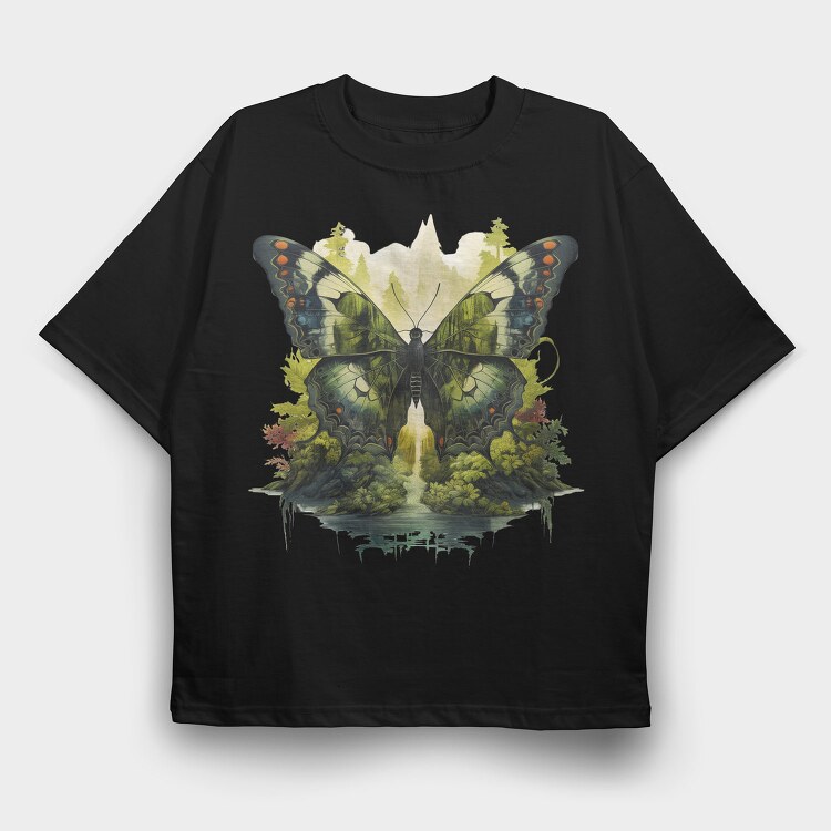 Butterfly Nature Island, Tricou Oversize Barbati (Unisex)