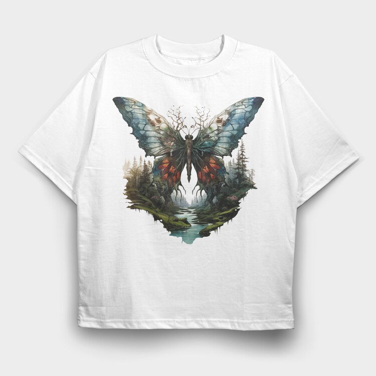 Butterfly Nature Isle, Tricou Oversize Barbati (Unisex)