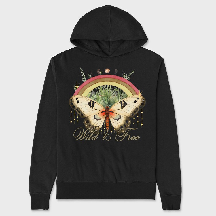 Butterfly Nature Mandala, Hanorac Oversize Barbati (Unisex)