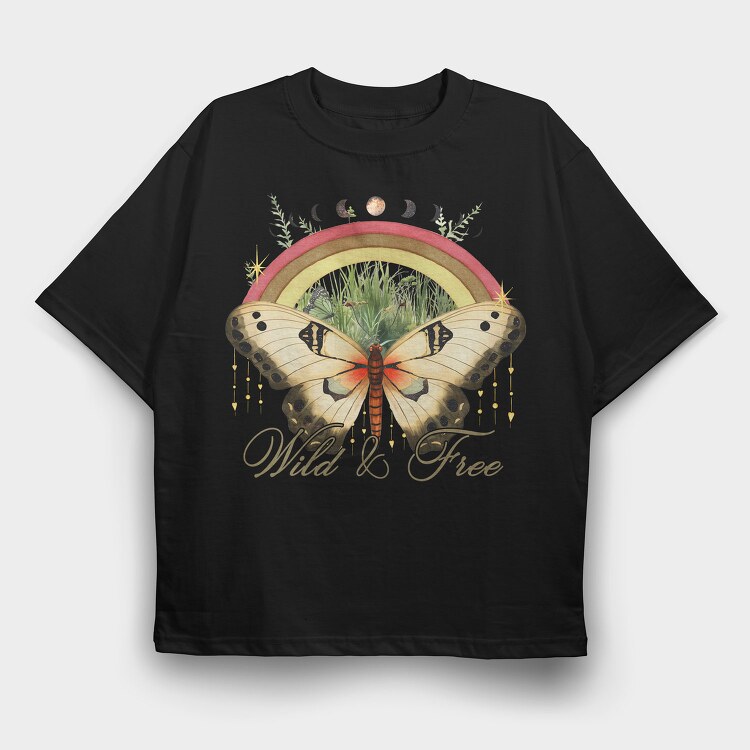 Butterfly Nature Mandala, Tricou Oversize Barbati (Unisex)