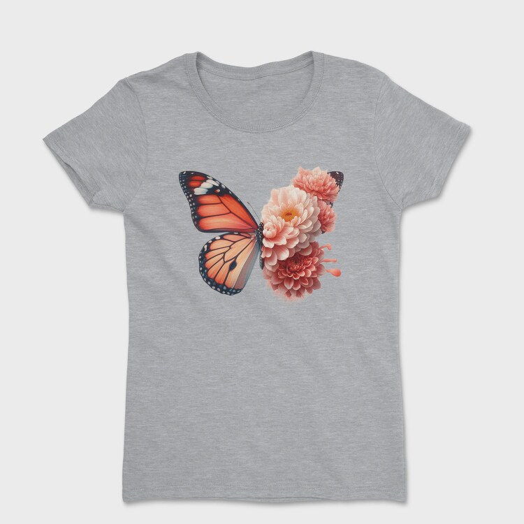 Butterfly Serenity Flowers, Tricou Femei