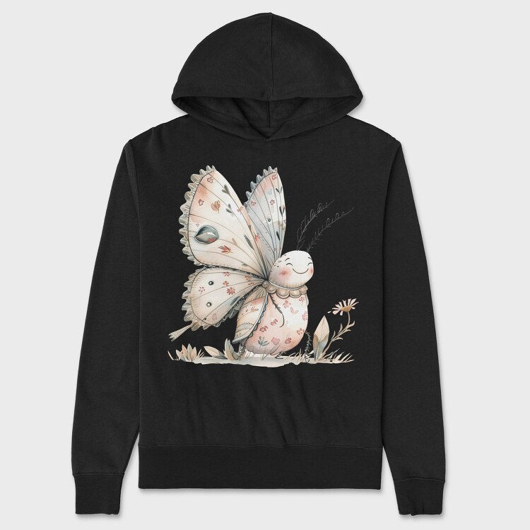 Butterfly Smile Clipart, Hanorac Oversize Barbati (Unisex)