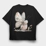 Butterfly Smile Clipart, Tricou Oversize Barbati (Unisex)