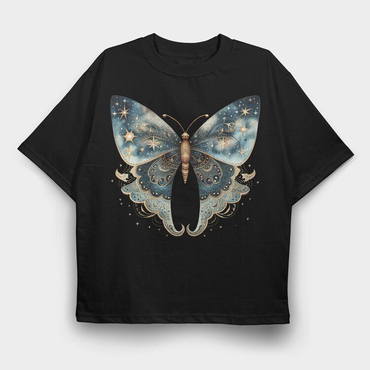 Butterfly Stars Clipart, Tricou Oversize Barbati (Unisex)