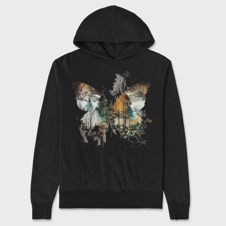 Butterfly Trees Symphony, Hanorac Oversize Barbati (Unisex)