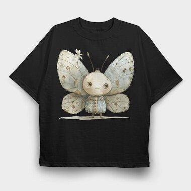 Butterfly Vintage Girl, Tricou Oversize Barbati (Unisex)