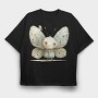 Butterfly Vintage Girl, Tricou Oversize Barbati (Unisex)