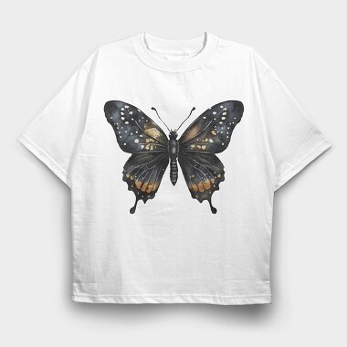 Butterfly Watercolor Clipart, Tricou Oversize Barbati (Unisex)