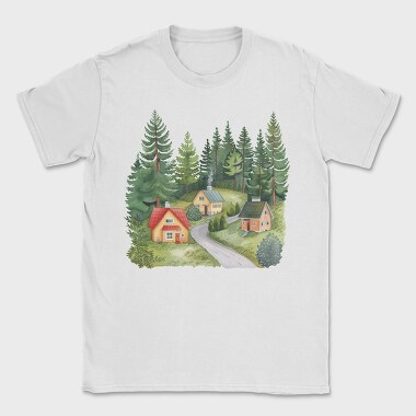 Cabin In Forest, Tricou Barbati (Unisex)