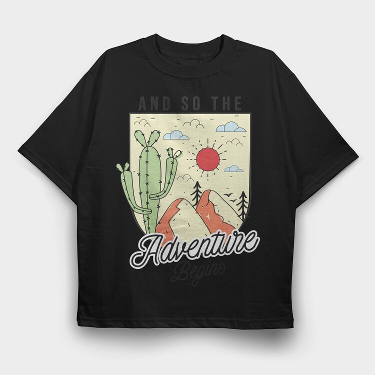 Cactus Mountain Adventure, Tricou Oversize Barbati (Unisex)