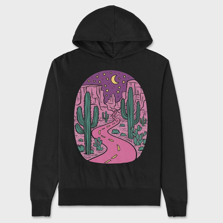 Cactus Night Moonlight, Hanorac Oversize Barbati (Unisex)