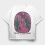 Cactus Night Moonlight, Tricou Oversize Barbati (Unisex)