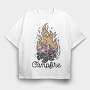 Campfire Mountain Night, Tricou Oversize Barbati (Unisex)