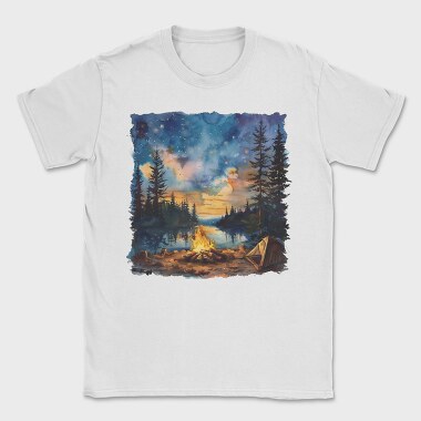 Campfire Night Forest, Tricou Barbati (Unisex)