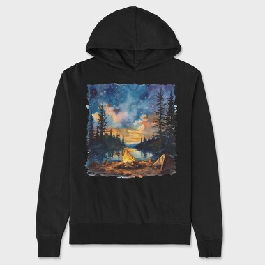 Campfire Night Forest, Hanorac Oversize Barbati (Unisex)