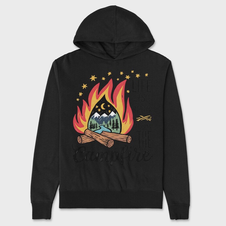 Campfire Night Mood, Hanorac Oversize Barbati (Unisex)