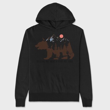 Camping Mountain Bear, Hanorac Oversize Barbati (Unisex)