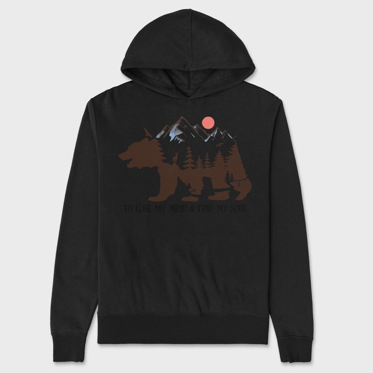 Camping Mountain Bear, Hanorac Oversize Barbati (Unisex)