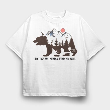 Camping Mountain Bear, Tricou Oversize Barbati (Unisex)