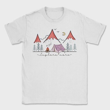Camping Night Moon, Tricou Barbati (Unisex)