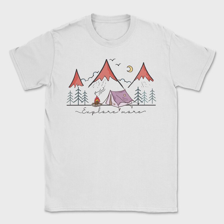 Camping Night Moon, Tricou Barbati (Unisex)