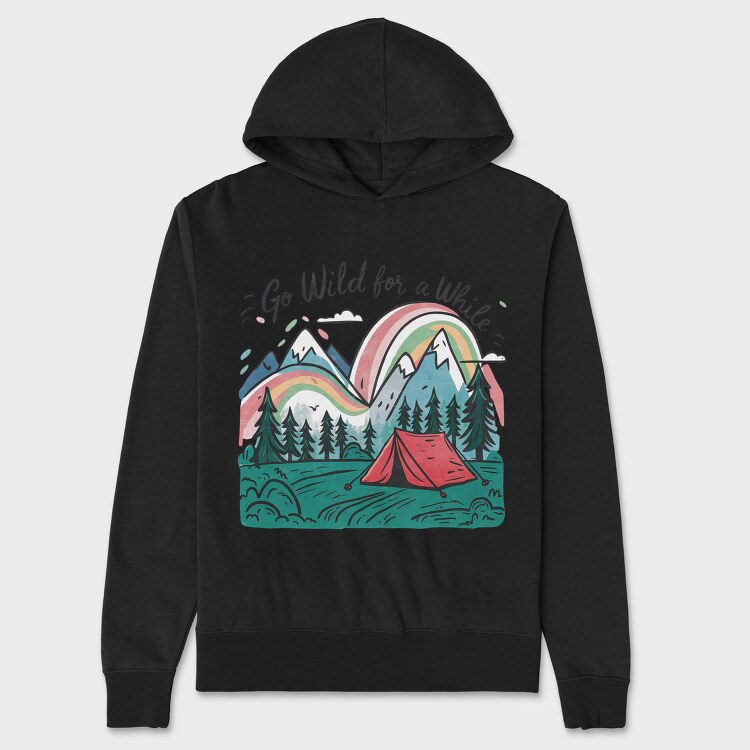 Camping Rainbow Mountain, Hanorac Oversize Barbati (Unisex)