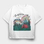 Camping Rainbow Mountain, Tricou Oversize Barbati (Unisex)