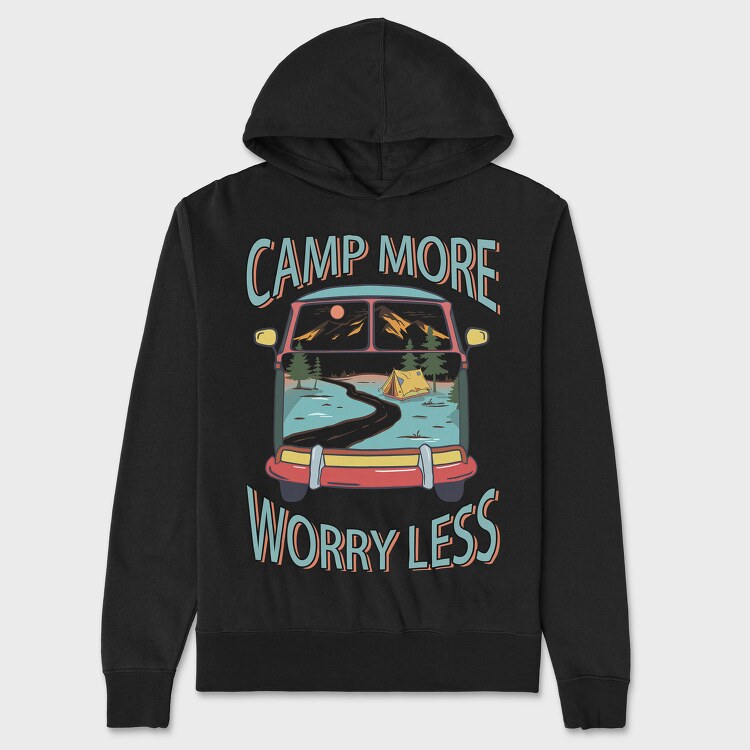 Camping Vintage Car, Hanorac Oversize Barbati (Unisex)