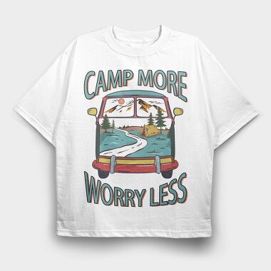 Camping Vintage Car, Tricou Oversize Barbati (Unisex)