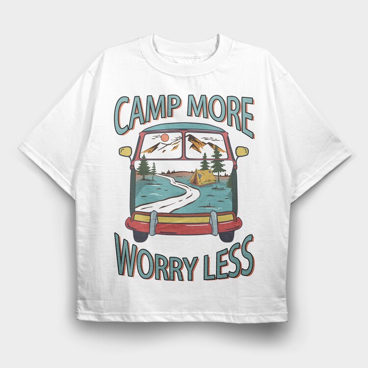 Camping Vintage Car, Tricou Oversize Barbati (Unisex)
