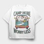 Camping Vintage Car, Tricou Oversize Barbati (Unisex)