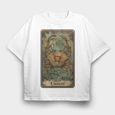 Cancer Crab Flowers, Tricou Oversize Barbati (Unisex)