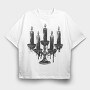 Candle Holder Gothic, Tricou Oversize Barbati (Unisex)