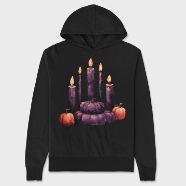 Candles Pumpkins Gothic, Hanorac Oversize Barbati (Unisex)