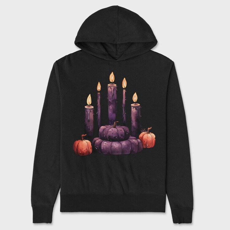 Candles Pumpkins Gothic, Hanorac Oversize Barbati (Unisex)