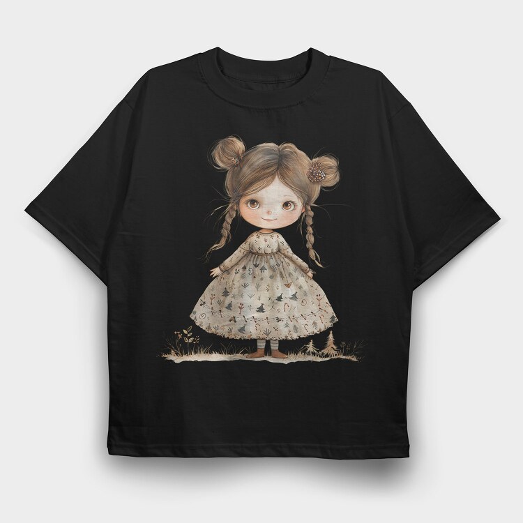 Candy Cane Magic Girl, Tricou Oversize Barbati (Unisex)