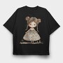 Candy Cane Magic Girl, Tricou Oversize Barbati (Unisex)