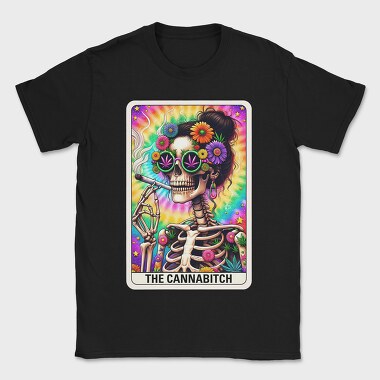 Cannabitch Skeleton Card, Tricou Barbati (Unisex)